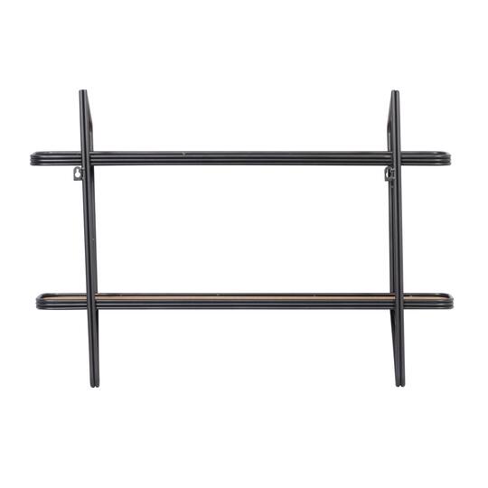 Black Iron and Wood Industrial Wall Shelves, 23" x 32" x 6"